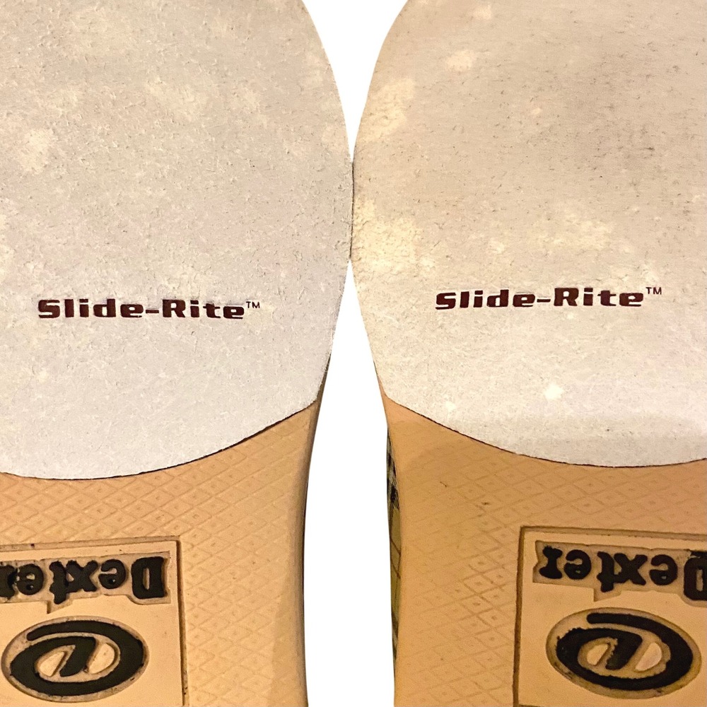 Dexter Famous Plaid Bowling Shoes Womens 10 Mens 8 Slide Rite Tan White w/ Box - Picture 9 of 16